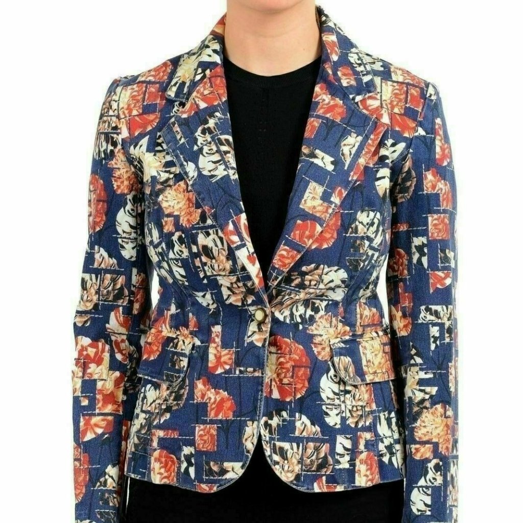 Just Cavalli Multi-Color Printed Women's Blazer Us S It 40